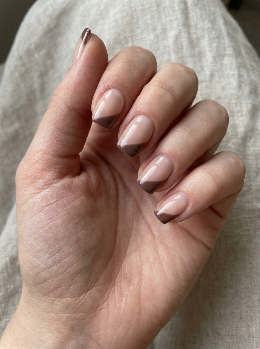 Diagonal Color Block als Einfache Nageldesigns Inspiration 2026